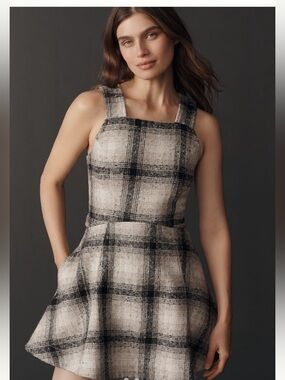 Anthropologie Sleeveless Plaid Romper